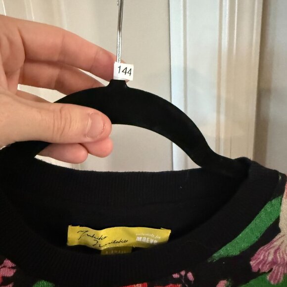 Anthropologie Maeve Sweater Blouse Size XS Color Black PInk Green Red - Picture 4 of 6